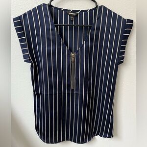 NWOT Express Navy Striped Women's Top